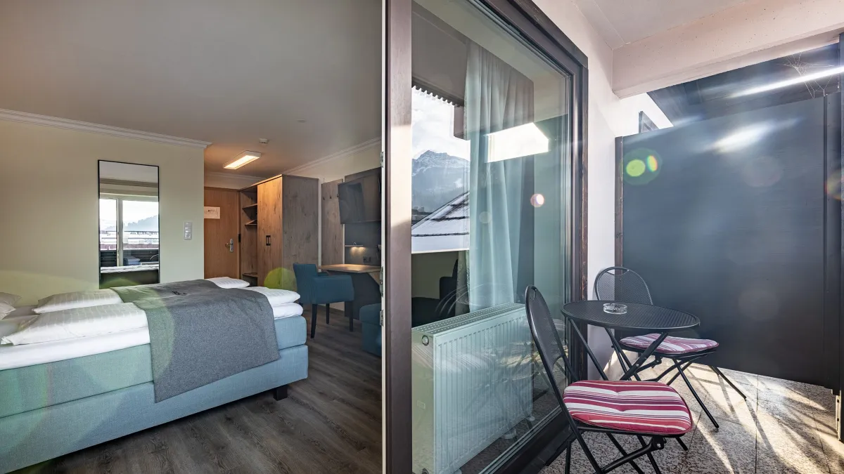 Südbalkon des Doppelzimmers Kitzbüheler Horn